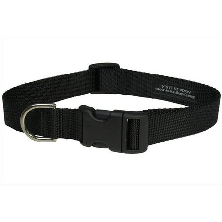 FLY FREE ZONE,INC. Nylon Webbing Dog Collar; Black - Small FL504090